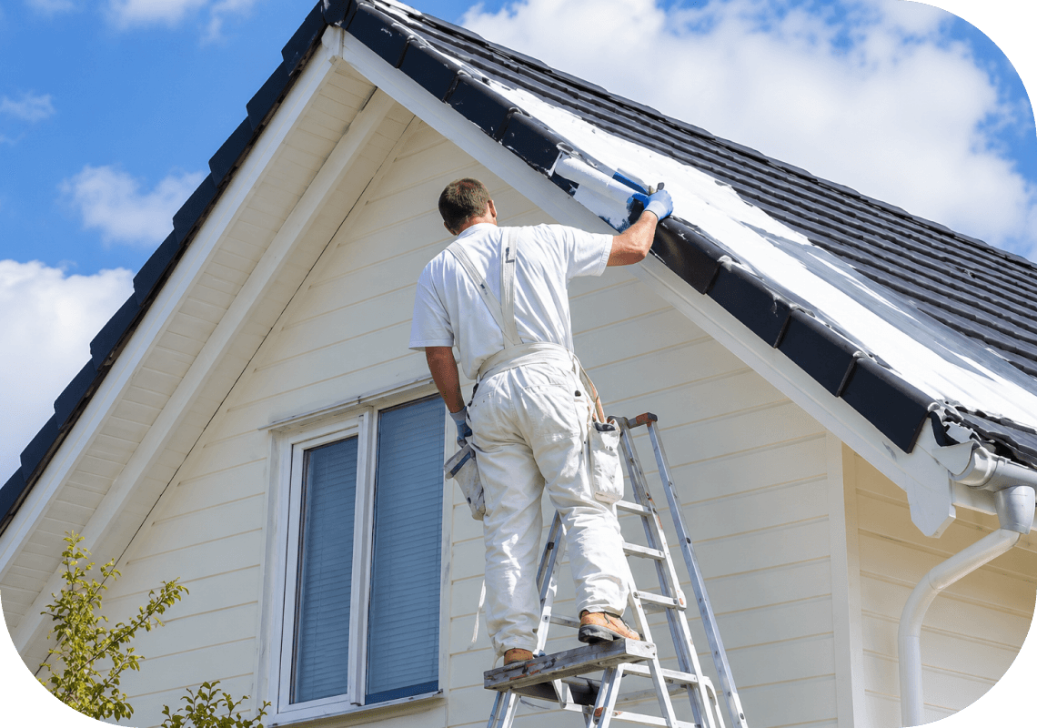 Exterior painters preparing a Sarasota home