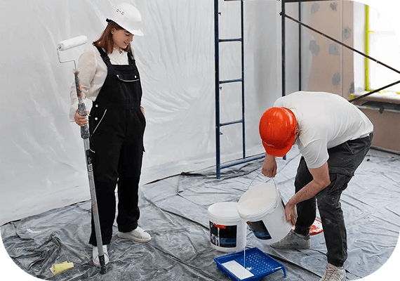 Interior painters preparing a Sarasota home