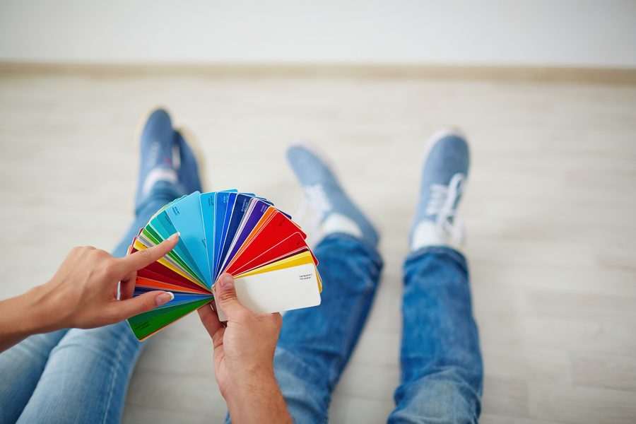 Interior paint color swatches