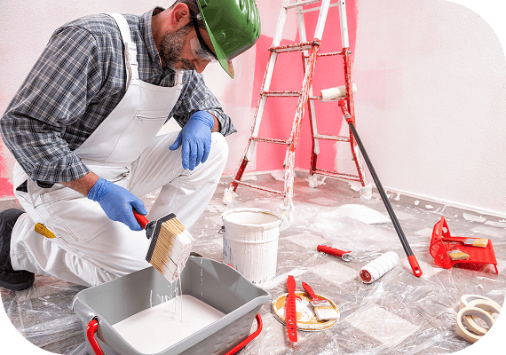 Interior painters preparing a Sarasota home